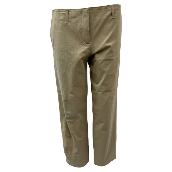 Prada Low-Rise Cropped Trousers in Brown Cotton